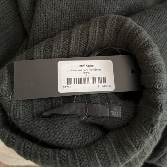 Jenni Kayne Porter Cashmere Turtleneck Sweater NWT in Forest - Picture 3 of 8
